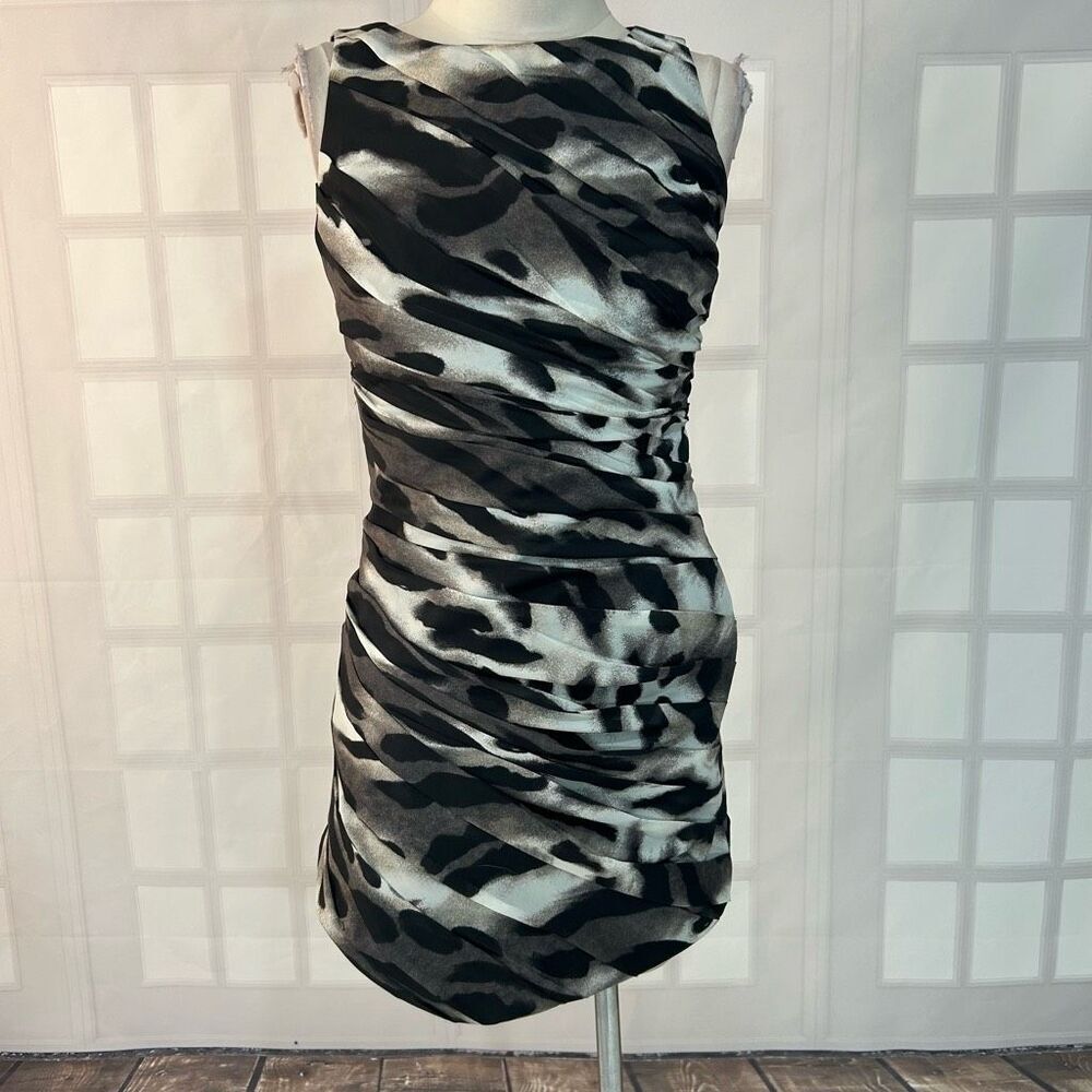 🔥🔥5 for $25🔥🔥 Ann Taylor ruched satin animal print sheath cocktail Dress Size 4P
